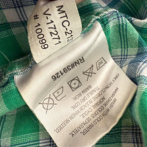 C.C. Filson Co Long Sleeve Button Down Green White Navy Plaid Sz. Large - Picture 3 of 9